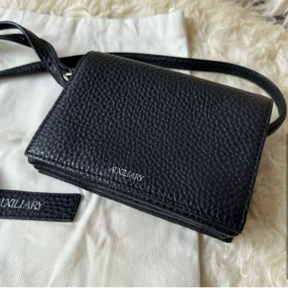Aritzia AUXILIARY Micro Calisch Black Pebbled Leather Crossbody Bag - Picture 5 of 8